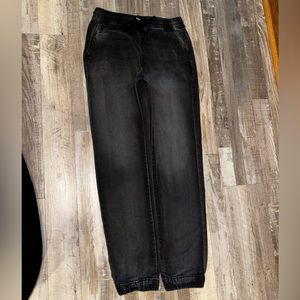 No boundaries black denim joggers
